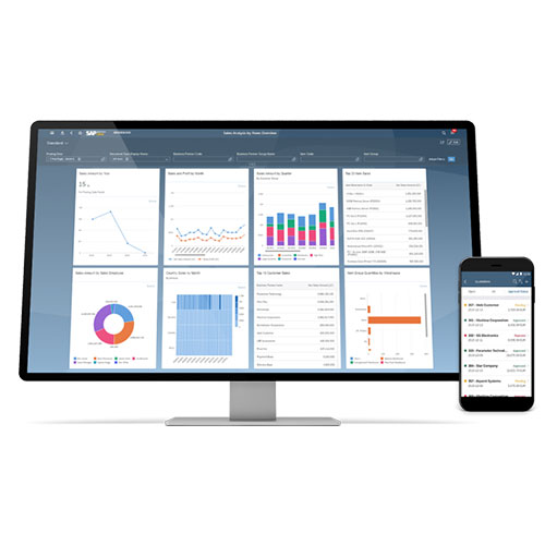 SAP Business One Dashboard on Desktop and Mobile